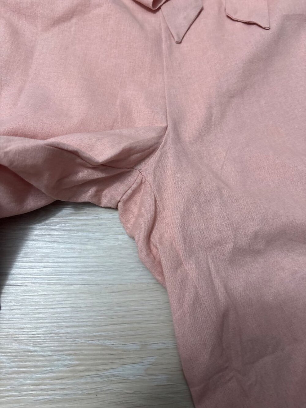 NEW Saints + Secrets Linen Wide-Leg Crop Jumpsuit Ruffle Strapless Blush Small - Picture 4 of 12